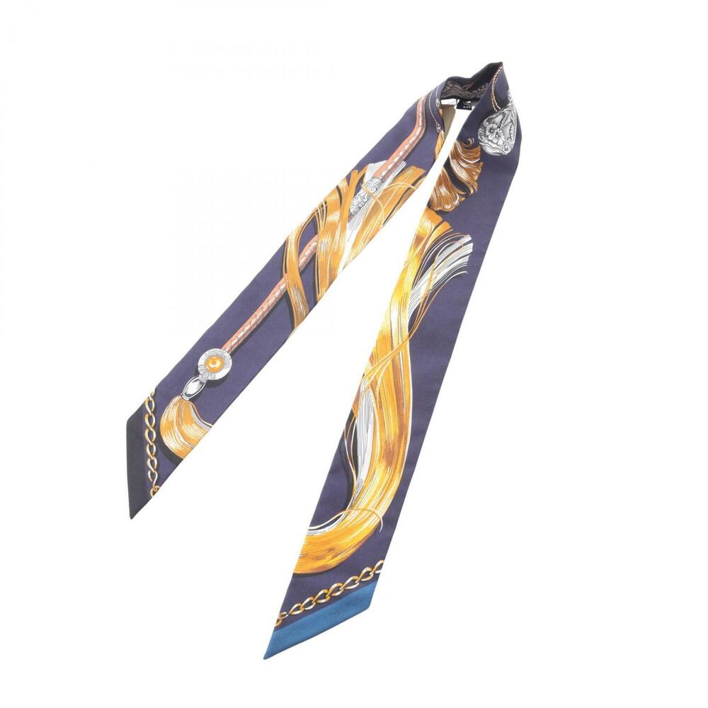 HERMES Authentic Blue Silk Scarf - Picture 2 of 5